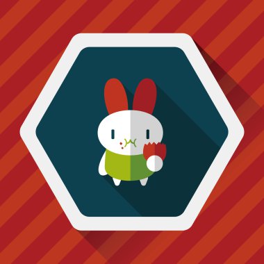 Paskalya tavşanı düz simgesi ile uzun gölge, eps10