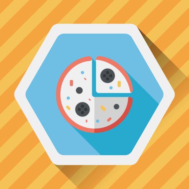 Uzun Gölge, eps10 pizza düz simgesi