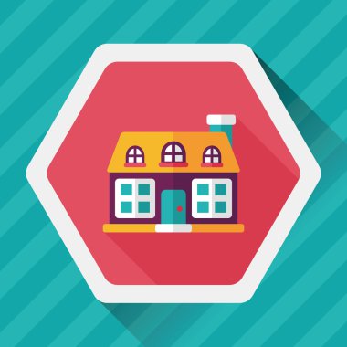 Bina uzun gölge, eps10 düz simgesiyle