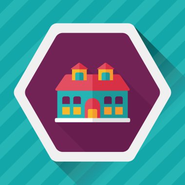 Bina uzun gölge, eps10 düz simgesiyle