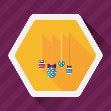 Uzun Gölge, eps10 düz simgesiyle asılı Paskalya