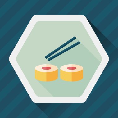 suşi uzun gölge, eps10 düz simgesiyle