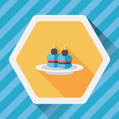 sandviç uzun gölge, eps10 düz simgesiyle