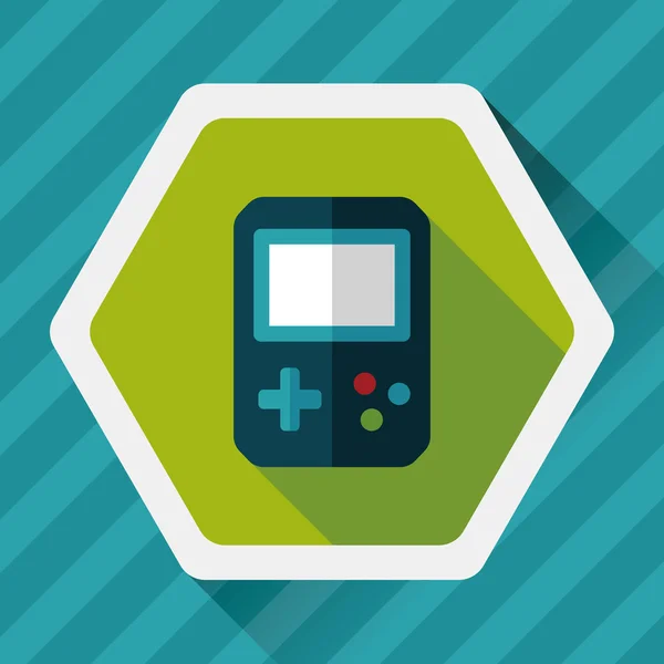 Handheld game consoles flat icon with long shadow,eps10 — Stock Vector