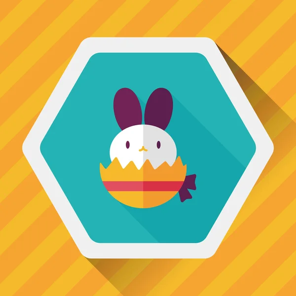 Easter bunny flat icon com sombra longa, eps10 — Vetor de Stock