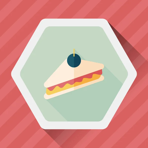 De platte pictogram sandwich met lange schaduw, eps10 — Stockvector