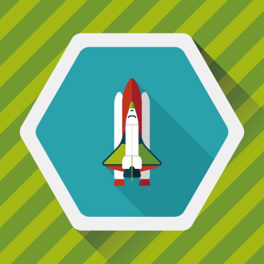 Uzay gemisi ile uzun gölge, eps10 düz simgesi