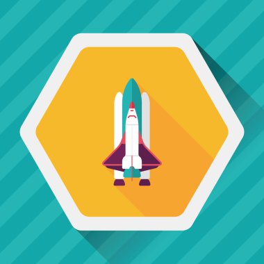 Uzay gemisi ile uzun gölge, eps10 düz simgesi