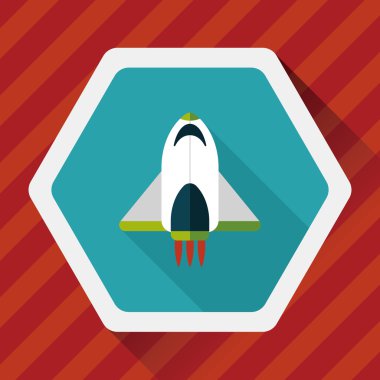 Uzay gemisi ile uzun gölge, eps10 düz simgesi