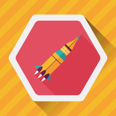 Uzun Gölge, eps10 ile alan roket düz simgesi