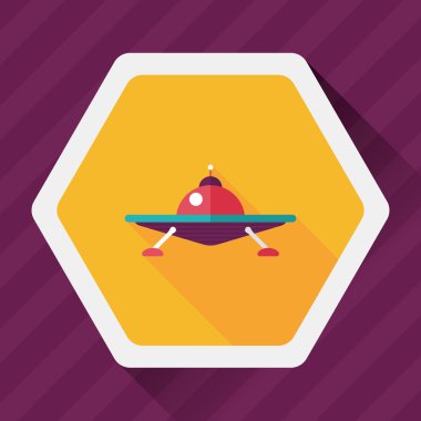 Uzun Gölge, eps10 ile uzay Ufo düz simgesi