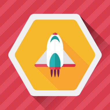 Uzay gemisi ile uzun gölge, eps10 düz simgesi