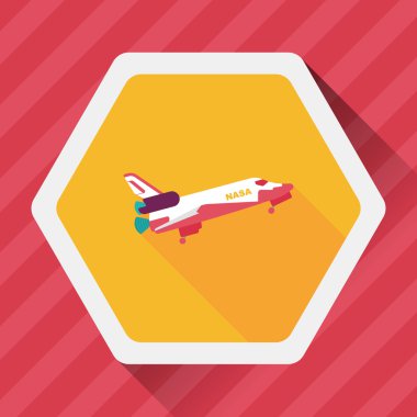 Uzay gemisi ile uzun gölge, eps10 düz simgesi