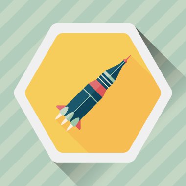 Uzun Gölge, eps10 ile alan roket düz simgesi