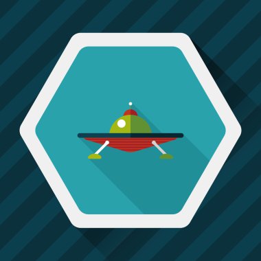 Uzun Gölge, eps10 ile uzay Ufo düz simgesi