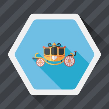 Uzun gölgeli düz bir düğün arabası ikonu, eps10