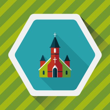 Uzun Gölge, eps10 düğün kilise düz simgesiyle