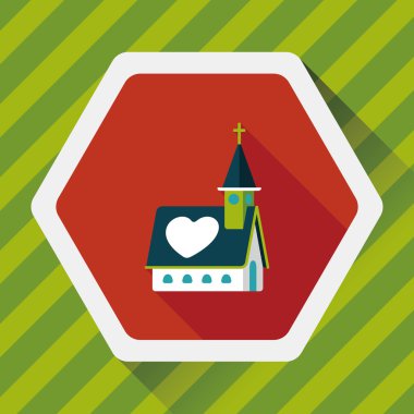 Uzun Gölge, eps10 düğün kilise düz simgesiyle