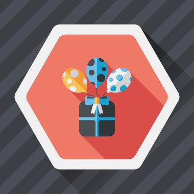 doğum günü düz simgesi uzun gölge, eps10 sunar.