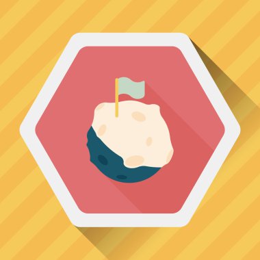 Uzun Gölge, eps10 ile alan gezegen düz simgesi