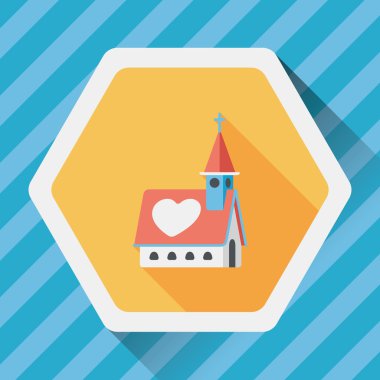 Uzun Gölge, eps10 düğün kilise düz simgesiyle