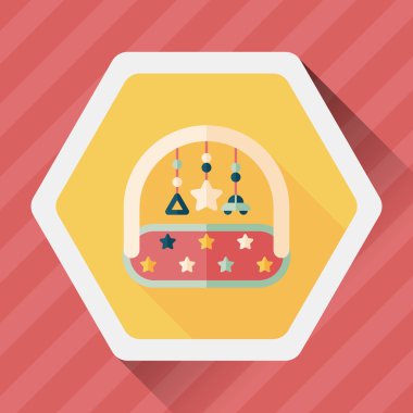 oyuncak uzun gölge, eps 10 düz simgesiyle asılı Bebek karyolası/beşik