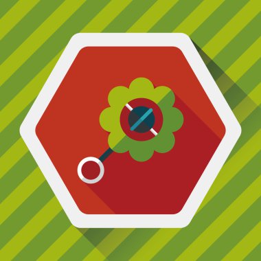 Bebek çıngırağı uzun gölge, eps 10 düz simgesiyle