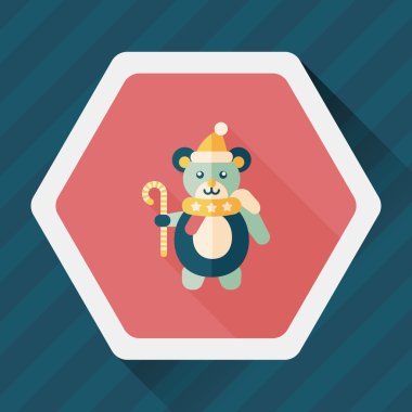 Uzun Gölge, eps10 ile Noel oyuncak ayı düz simgesi