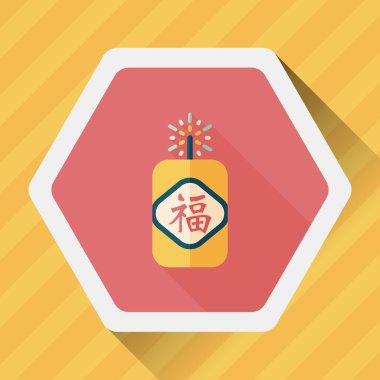 Çin yeni yılı düz simgesi, Çin festival cou eps10, word fu