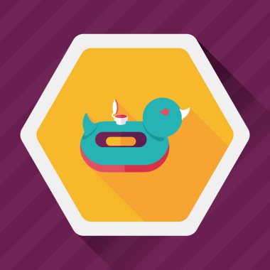 Uzun Gölge, eps10 yüzük düz simgesiyle ördek yüzmek