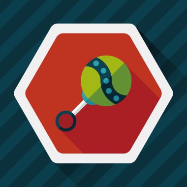 Bebek çıngırağı uzun gölge, eps 10 düz simgesiyle