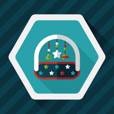 oyuncak uzun gölge, eps 10 düz simgesiyle asılı Bebek karyolası/beşik