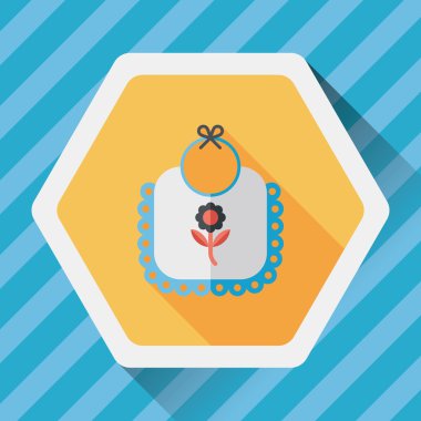 Bebek önlüğü uzun gölge, eps 10 düz simgesiyle