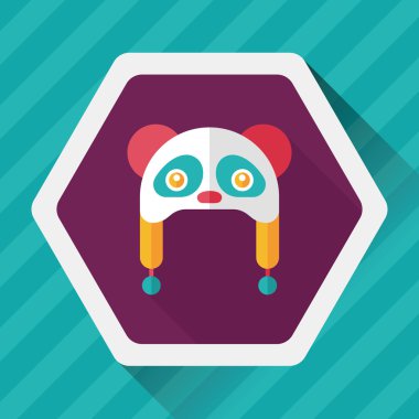 Bebek şapka düz simgesi ile uzun gölge, eps10