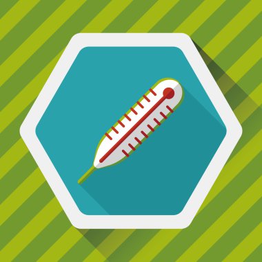 termometre ile uzun gölge düz simgesi