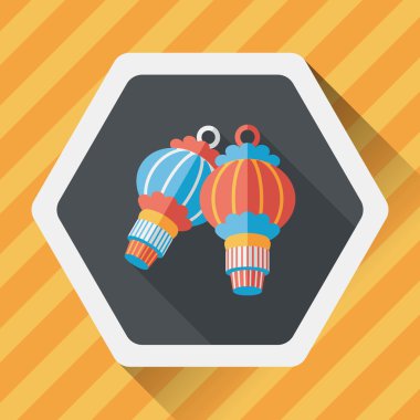 Çin yeni yılı uzun gölge, eps10, Çinli bir dekor ile düz simgesi