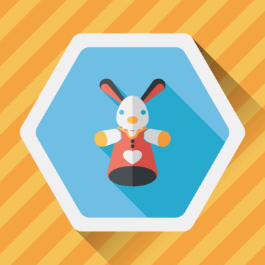 Uzun Gölge, eps10 ile tavşan el kukla düz simgesi