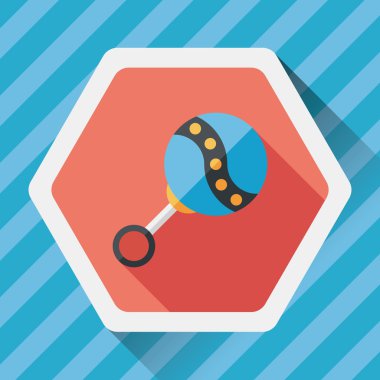 Bebek çıngırağı uzun gölge, eps 10 düz simgesiyle