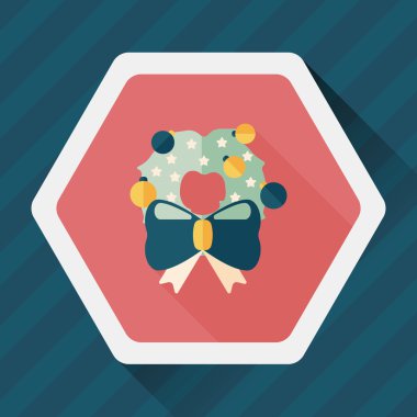 Noel şerit düz simgesi ile uzun gölge eps10