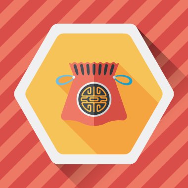 Çin yeni yılı uzun gölge, eps10, Çince şanslı düz simgesi