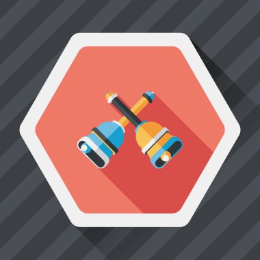 Uzun Gölge, eps10 ile Noel çanları düz simgesi