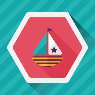 yelkenli ile uzun gölge, eps10 düz simgesi