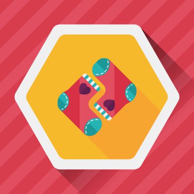 Noel çorap uzun gölge, eps 10 düz simgesi