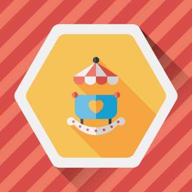 Bebek beşik yatak düz simgesiyle uzun gölge, eps10