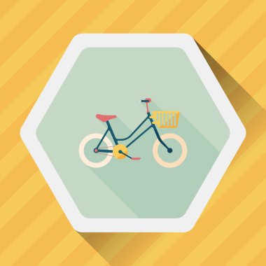 Uzun Gölge, eps10 ile ulaşım Bisiklet düz simgesi
