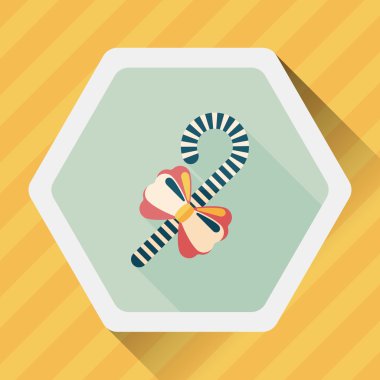 Uzun Gölge, eps10 ile Noel candy cane düz simgesi