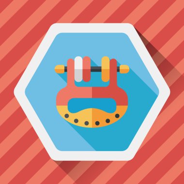 Bebek oyuncak düz simgesi ile uzun gölge, eps10