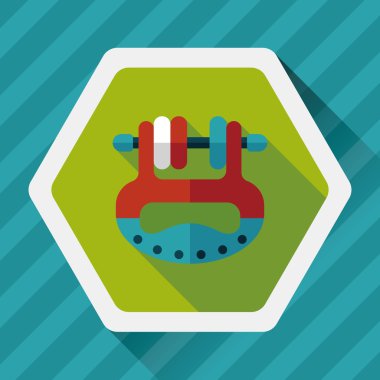 Bebek oyuncak düz simgesi ile uzun gölge, eps10