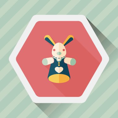 Uzun Gölge, eps10 ile tavşan el kukla düz simgesi