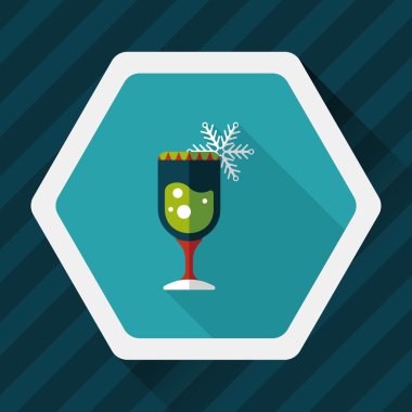 Uzun Gölge, eps10 Noel kokteyl düz simgesiyle